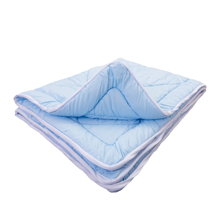 Хипоалергенна завивка, Pen-Pol, Микрофибър, Силиконови нишки, 220x240 см, Светло син