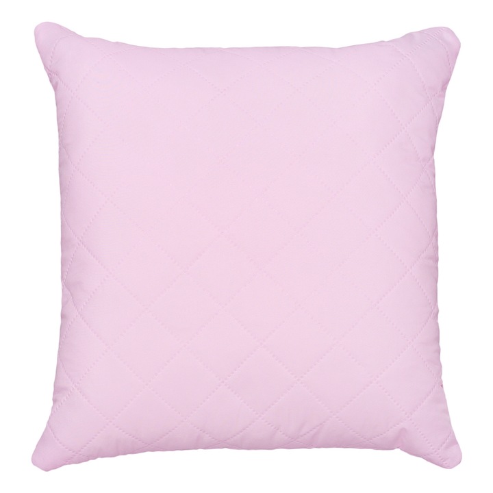 Perna 40x40 hipoalergenica, Pen-Pol, puf sintetic, roz, husa bumbac