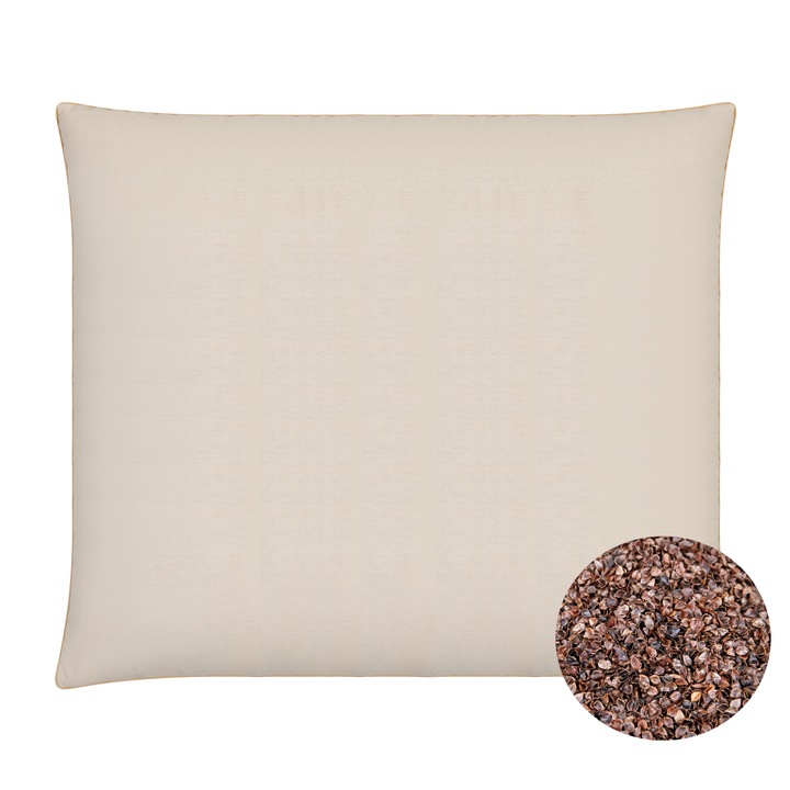 Hajdina ökológiai párna 70x80 cm, antiallergén, 100% hajdina töltelékkel, bézs