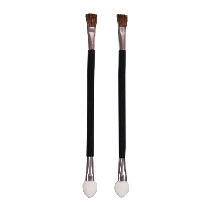Set 2 Pensule Duble Machiaj Umbre Burete si Peri 12cm