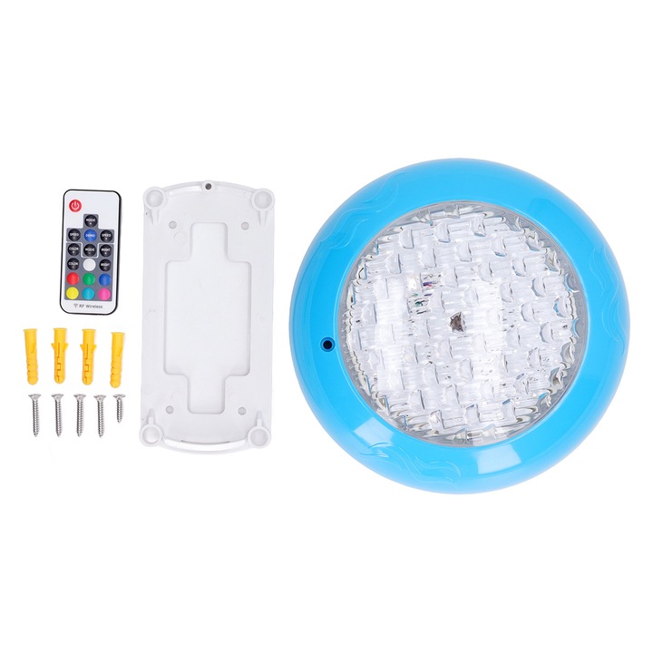 LED осветление за басейн, Bizaical, стенен монтаж, RGB, IP68, 35W, 23cm