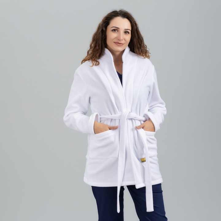 Halat medical fleece/polar, SafetyOne, alb, S