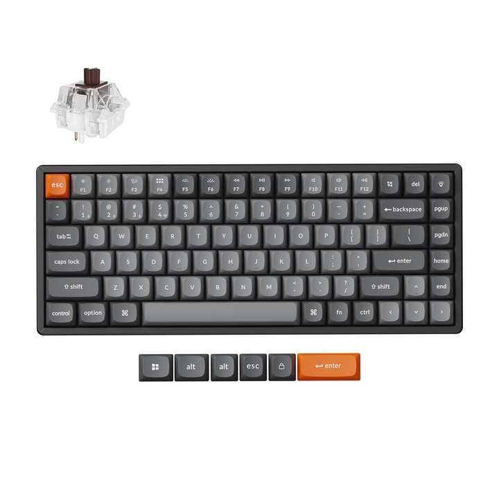 Безжична механична клавиатура Keychron K2 Max QMK, 2.4GHz, Bluetooth 5.1, USB-C, RGB LED, Switch Super Brown K2M-C3