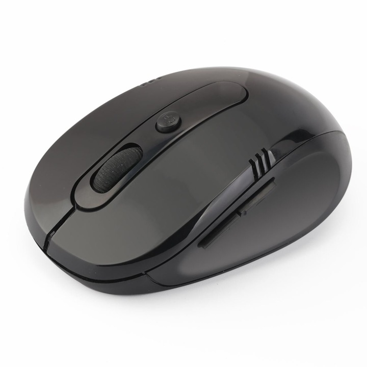 Mouse Wireless PC, USB Nano, Negru, 1600 DPI, Fara Fir
