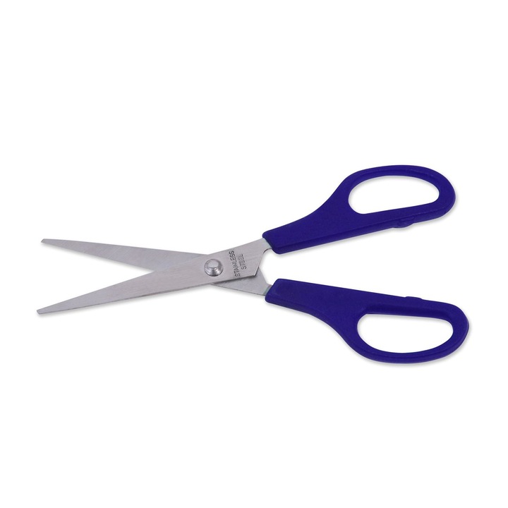 Foarfeca albastră 16.5cm din oțel inoxidabil cu vârf ascuțit și mâner moale