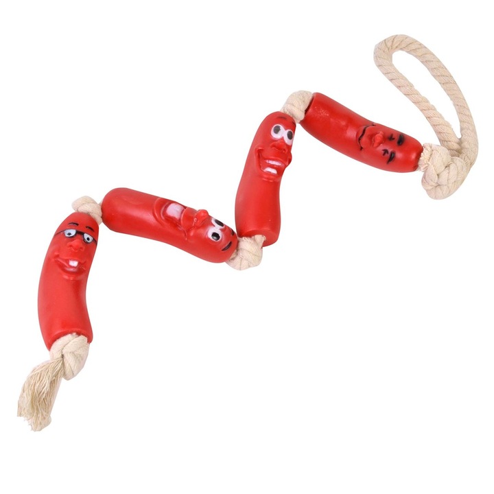 Kutyajáték, Kolbászfüzér, Hossza 65cm, Többszínű