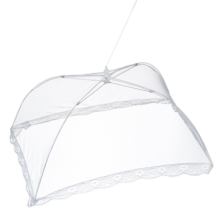 Plasa Protectie Alimente, Pliabila, Alb, Dimensiune 60x40x40cm