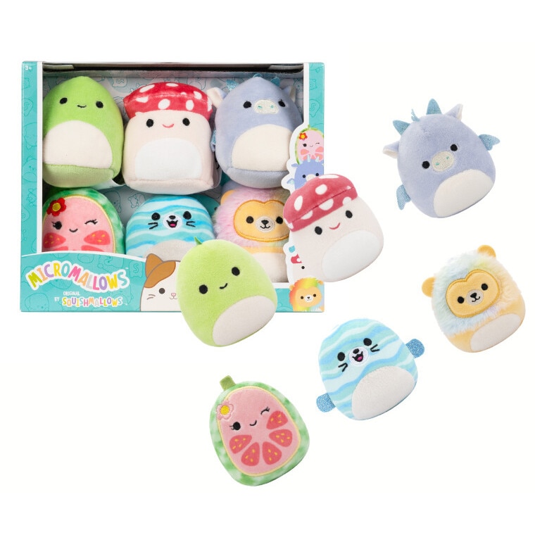 Squishmallow Squisharoy Complete Set of (6) Clips Corduroy outlet Material Plush BNWT