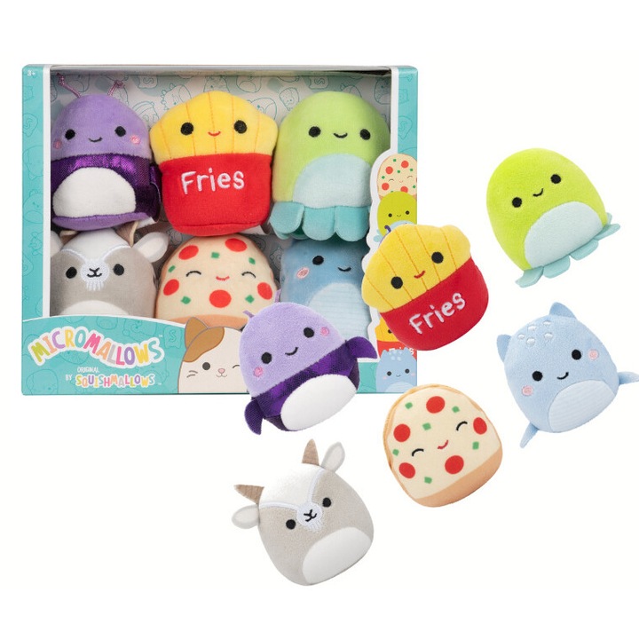 Set 6 squishy Micromallows, Squishmallows, 6cm, multicolor