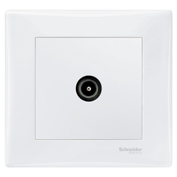 Priza simpla TV Schneider Sedna SDN3200221, 1 x male IEC 9.52 mm, Alb Priza simpla TV Schneider Sedna SDN3200221, 1 x male IEC 9.52 mm, Alb