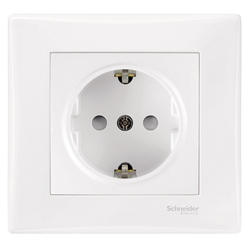 Priza simpla incastrata Schneider Sedna SDN3000221, impamantare, 16A 250V, Alb Priza simpla incastrata Schneider Sedna SDN3000221, impamantare, 16A 250V, Alb
