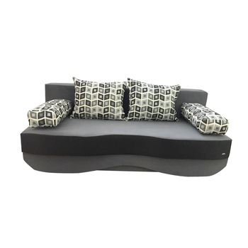 Canapea fixa Roxy, MobAmbient, Gri, material textil, 2 perne si 2 cotiere incluse, 200 x 100 cm Canapea fixa Roxy, MobAmbient, Gri, material textil, 2 perne si 2 cotiere incluse, 200 x 100 cm