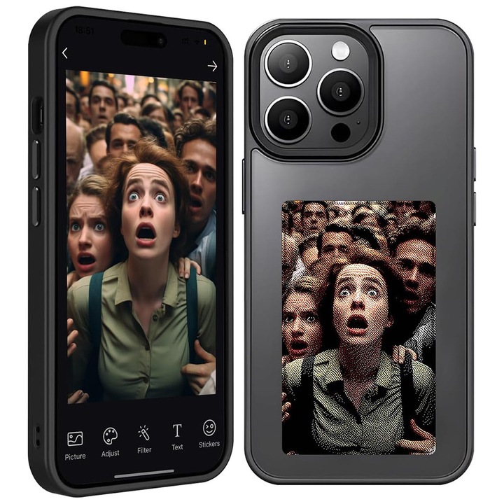 Husa pentru iPhone 14 Pro, SmartScreen NFC, Z24, Policarbonat, Black