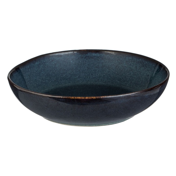 Bol albastru negru "glaze" ceramic 1.8l