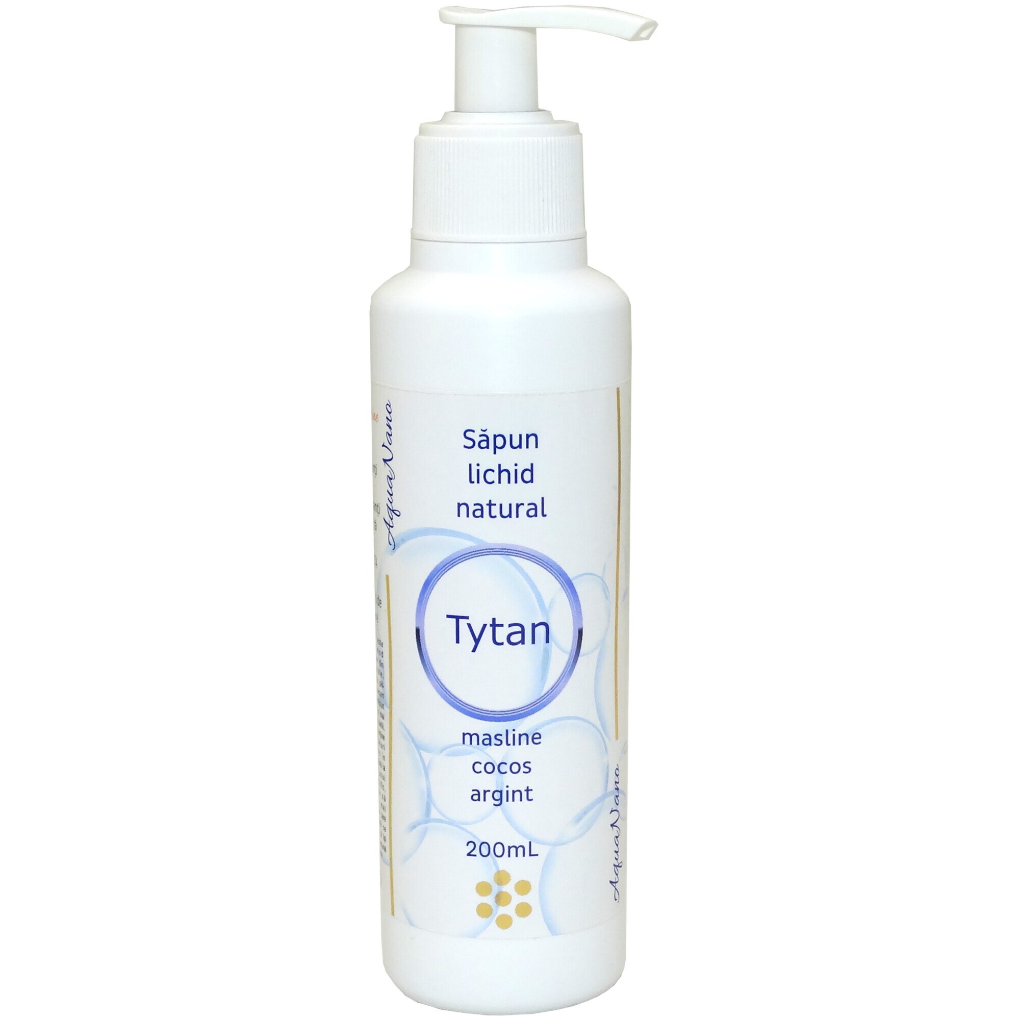 Sapun lichid natural cu argint coloidal, AquaNano Tytan, fara uleiuri esentiale, 200ml