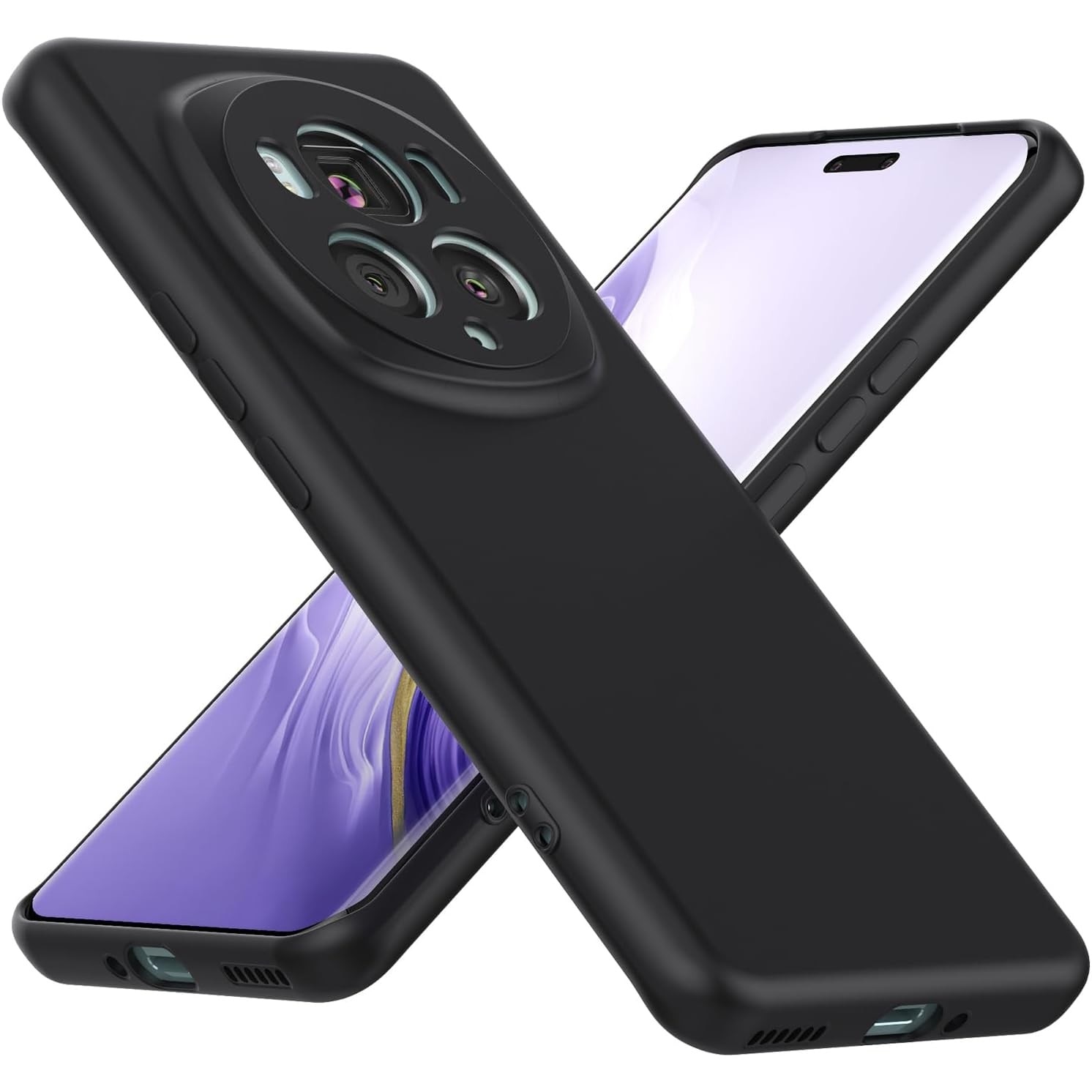 Husa pentru Honor Magic 6 Pro, Liquid Silicone, cu Microfibra pe Interior, Protectie Antisoc, Compatibil Incarcare Wireless, Negru