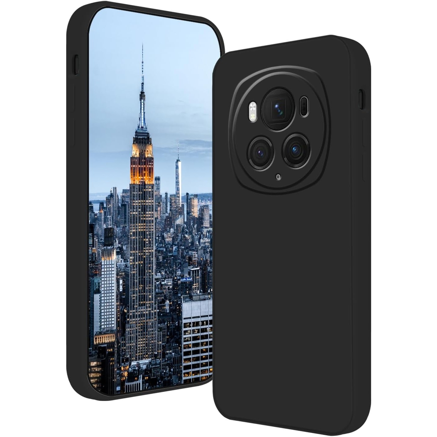 Husa pentru Honor Magic 6 Pro, Liquid Silicone, cu Microfibra pe Interior, Protectie Antisoc, Compatibil Incarcare Wireless, Negru