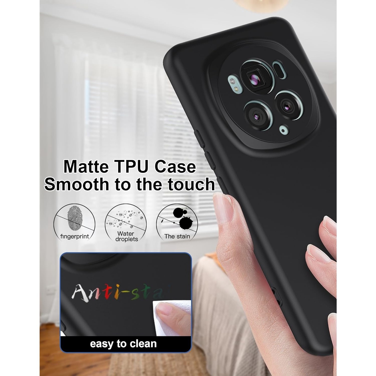 Husa pentru Honor Magic 6 Pro, Liquid Silicone, cu Microfibra pe Interior, Protectie Antisoc, Compatibil Incarcare Wireless, Negru