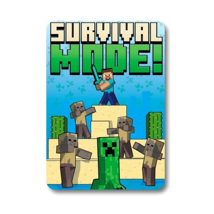 Minecraft Survival Mode polár takaró 100x140cm