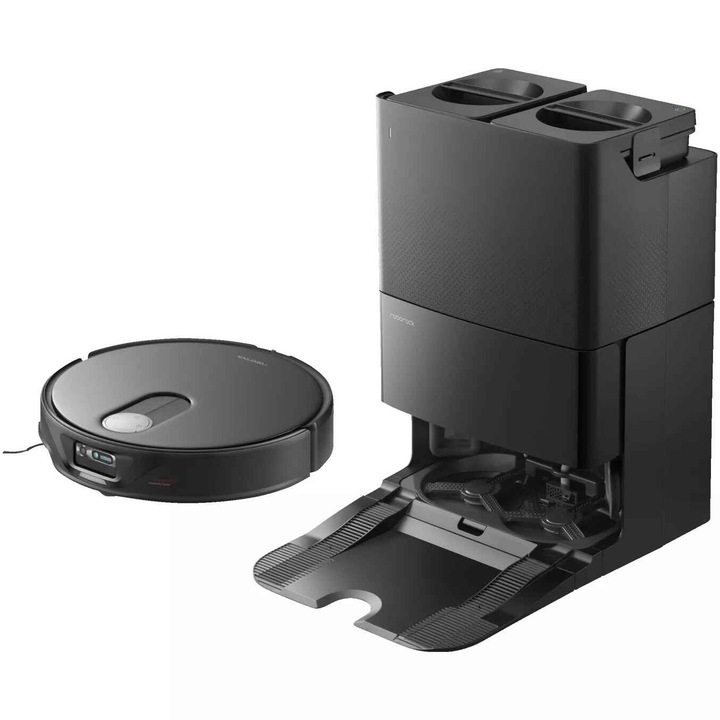 Robot de aspirare Roborock Qrevo Slim RSD0722CE, 11000 pa, aspirator, mop si statie inteligenta cu golire automata, 60W, Lidar, 5200mAh, negru