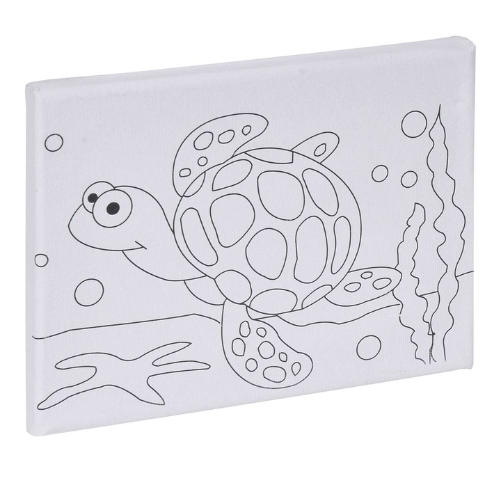 Turtle Canvas festőkészlet, 20x15 cm, 5 akril festék, ecset