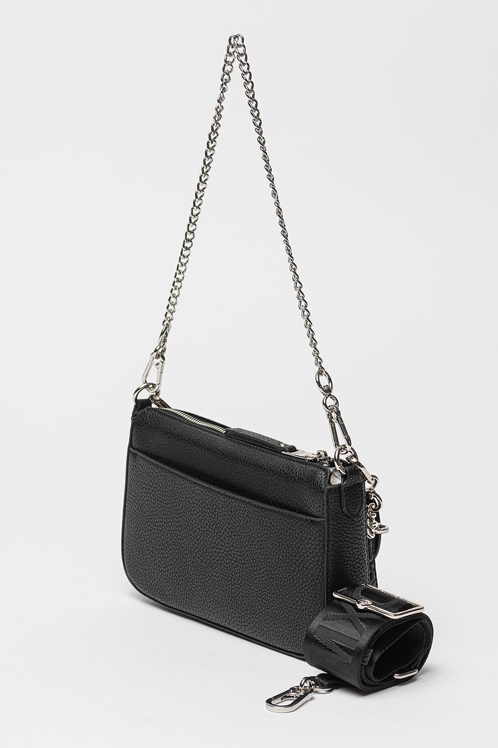 Steve Madden, Geanta crossbody cu bareta din lant Naim, Negru