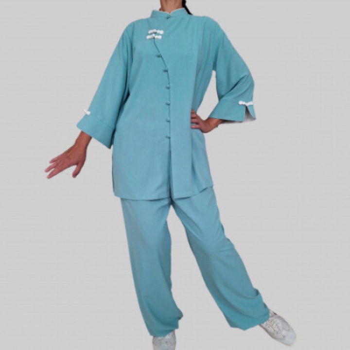 Tai Chi / WUSHU öltöny, türkiz, kínai gombokkal záródó, L