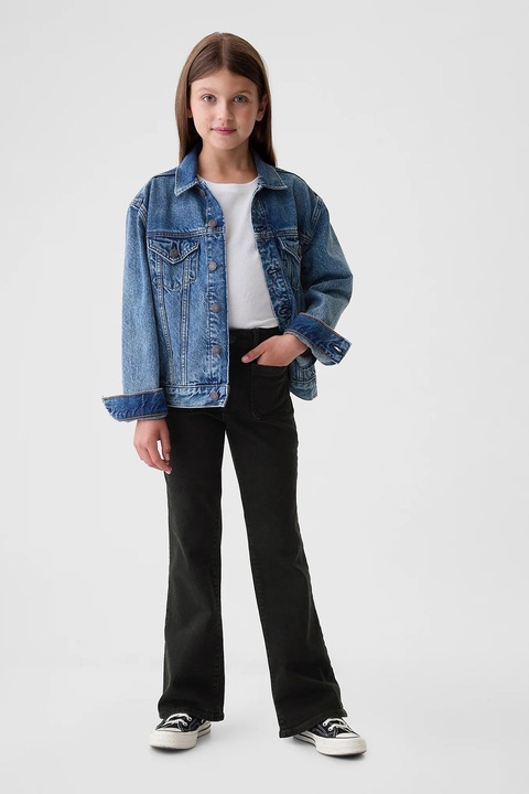 GAP, Bővülő szárú farmernadrág foltzsebekkel, Fekete