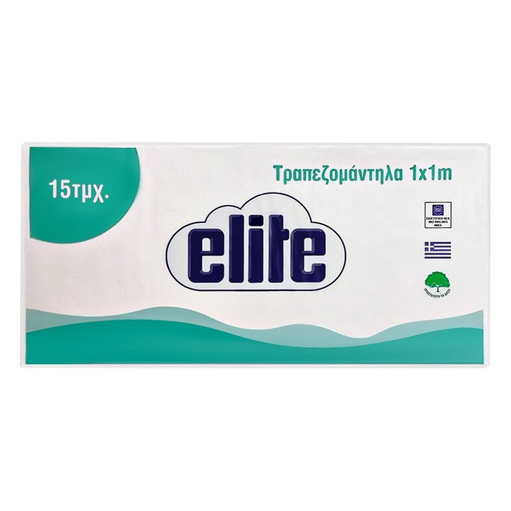 Fata de Masa de Unica Folosinta, Elite, 1x1m, Set 15 Bucati, Alb