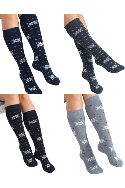 Sosete dama lungi, pe glezna, StarFashion, set 4 bucati, multicolor, oneSize