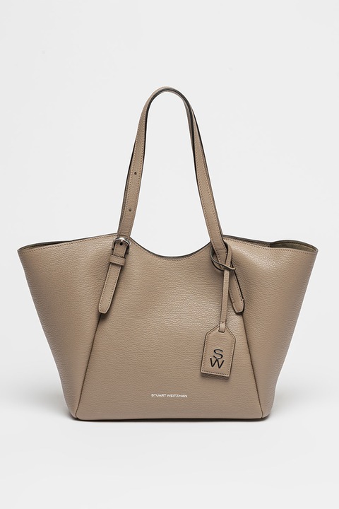 STUART WEITZMAN, Geanta tote din piele Gogo, Grej