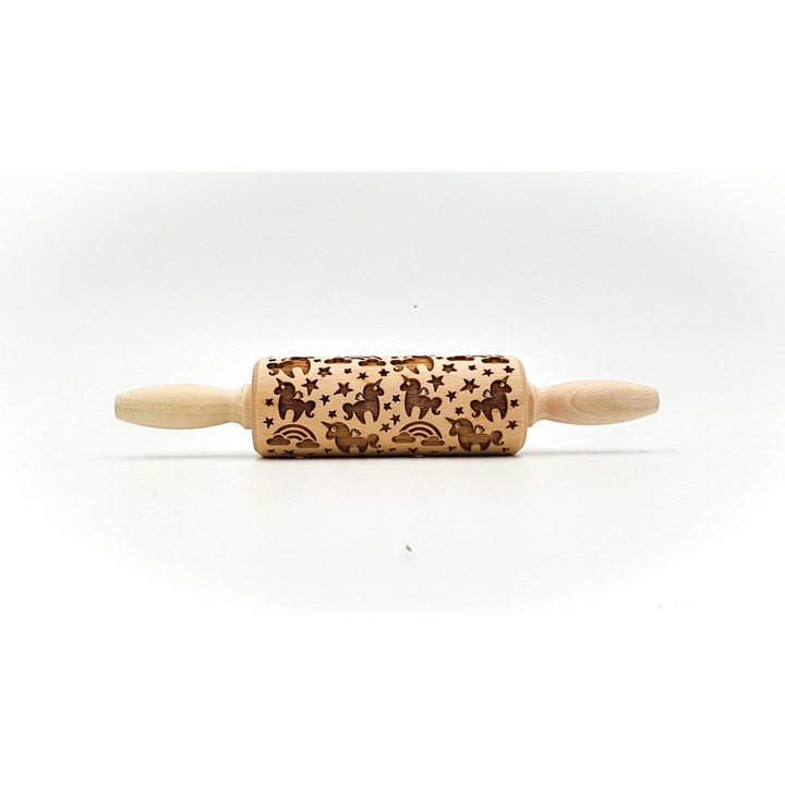 Sucitor creativ Unicorni, pentru copii, din lemn, FunnyBaker