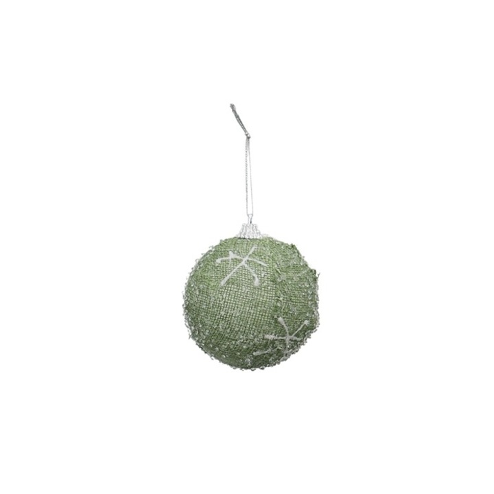 Ornament Brad de Craciun Antbro® glob din spuma cu aspect hand-made, verde deschis, 8cm