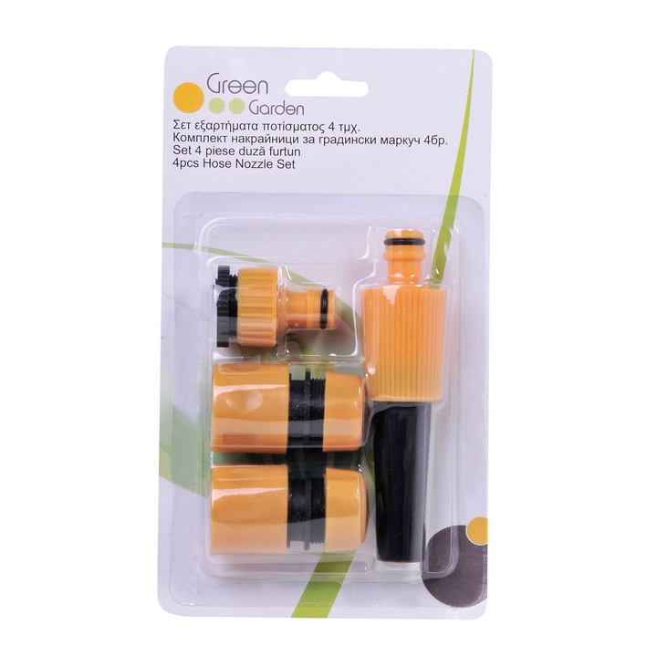Tömlőfúvóka készlet, Green Garden, 4 db, narancssárga/fekete