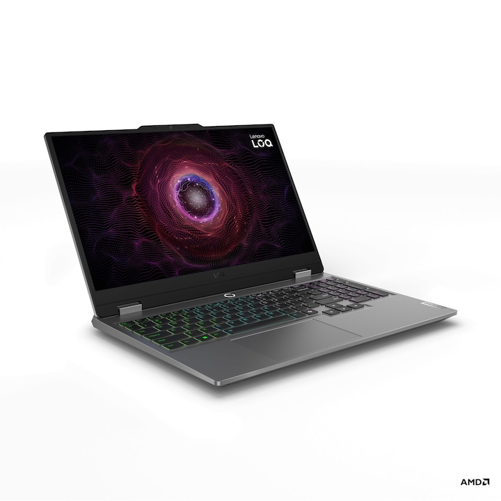 Laptop Lenovo LOQ 15ARP9, 15,6 hüvelykes 1920 x 1080, AMD Ryzen 5 7235HS 4 C / 8 T, 4,2 GHz, 2 MB 8 MB gyorsítótár, 16 GB DDR5, 512 GB SSD, Nvidia GeForce RTX 31 Home RTX 305