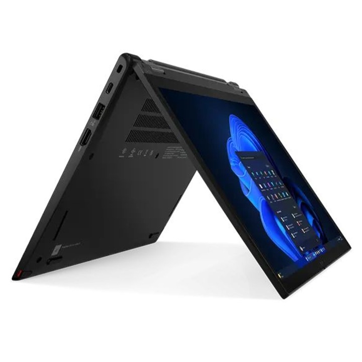 Lenovo ThinkPad L13 Gen 5 2 az 1-ben Laptop, 13,3" WUXGA (1920x1200) IPS 300 nits tükröződésmentes érintőképernyő, Intel Core Ultra 7 155U 12 C / 14 T, 1.7 GHz - 4.8 GHz, 12 MB gyorsítótár, 16 GB LPDDR5, 512 GB SSD, Intel Graphics, Windows 11 Pro