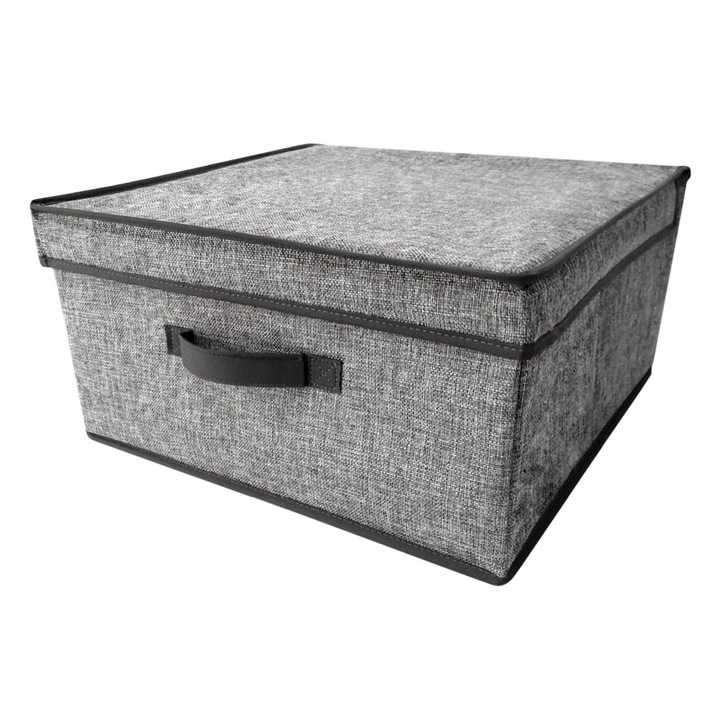 Tárolódoboz, Fedéles modell, Szürke színű, Méretek 40x40x20cm