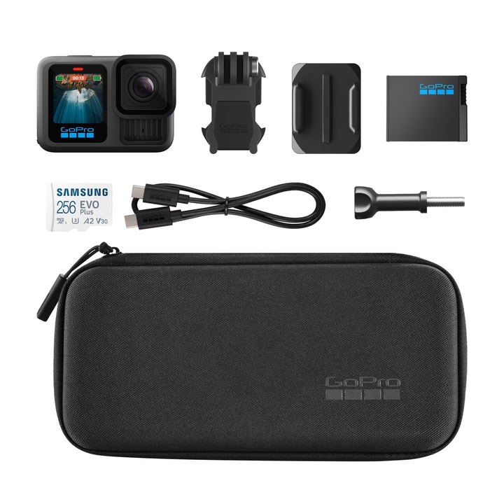Camera video sport GoPro Hero13 Specialty Edition cu 256GB, 5.3K, Wi-Fi, Black (include geanta de voiaj)