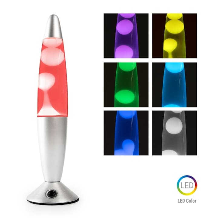 Lampa cu lava Multicolora, 7 culori, LED, 25 W