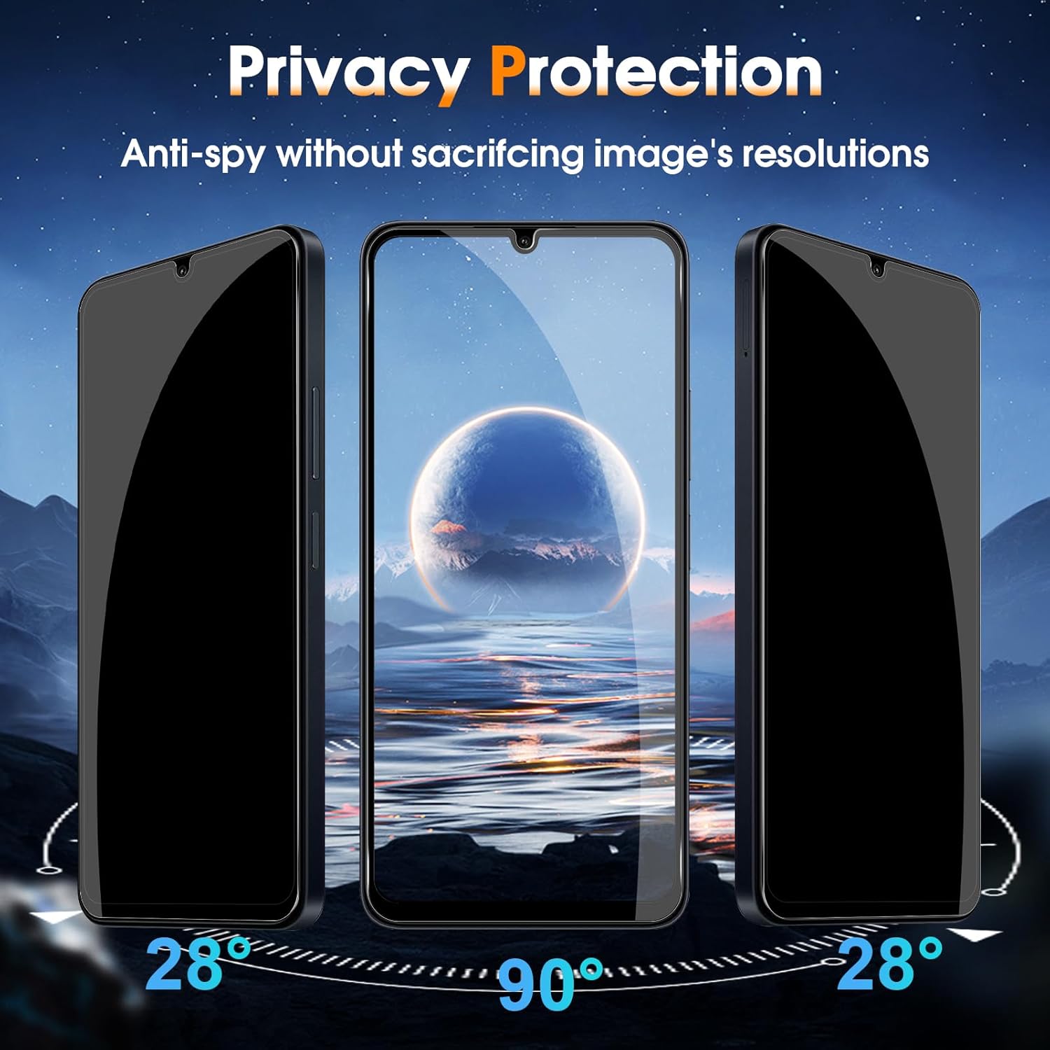 Folie sticla pentru Xiaomi Redmi 14C 111D Privacy Full Glue negru