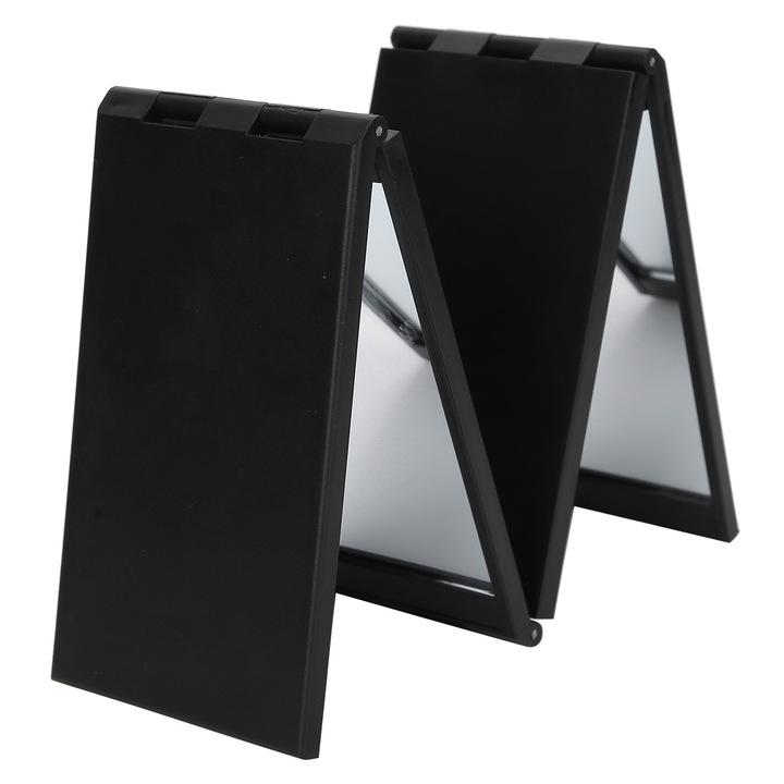 Oglinda cosmetica Bizaical, pliabila, plastic, negru