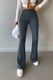 Pantaloni Dama, Cu Talie Inalta Si Picior Evazat, Albastru Pal, XL