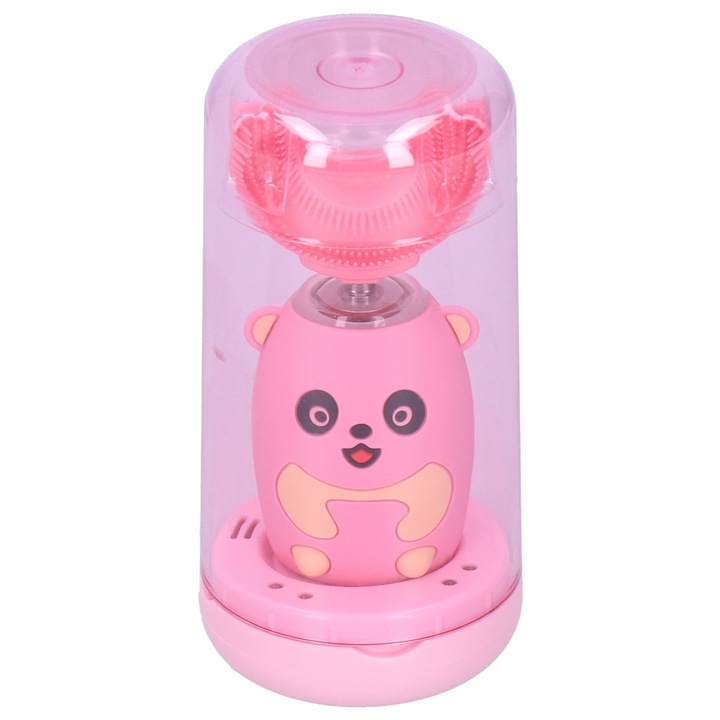 Elektromos fogkefe gyerekeknek, Longziming, U alakú, vízálló IPX7, puha szilikon, újratölthető