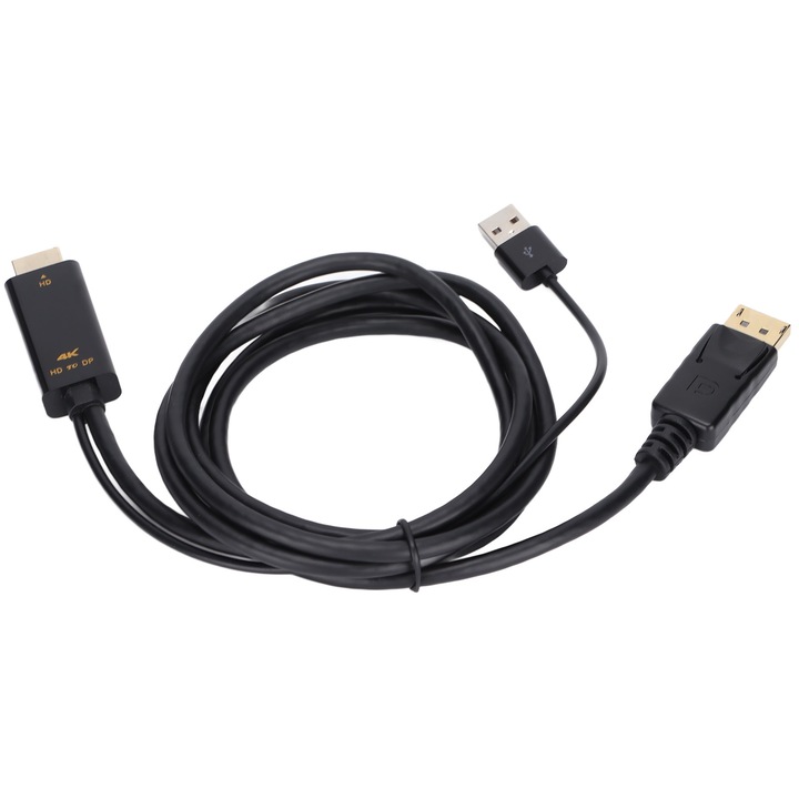 Cablu de conversie interfata multimedia HD la Displayport, Cablu adaptor de prelungire 4K barbat la femeie pentru PC PS4, Enforose