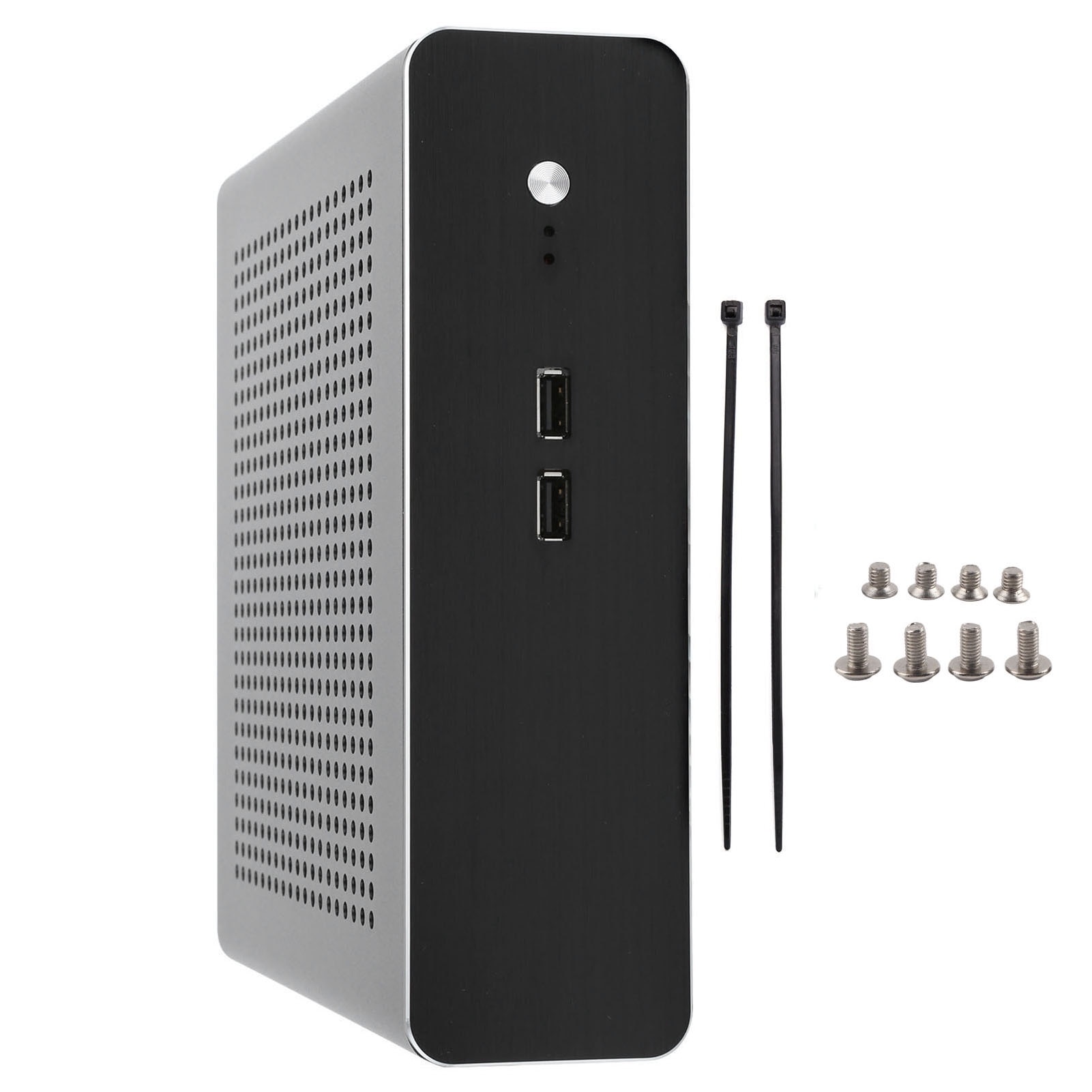 Jormftte G60S Mini HTPC ház, alumínium, 2x2,5 hüvelykes HDD ...