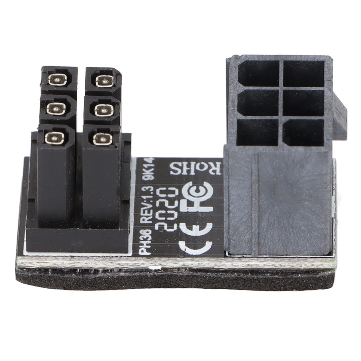 Захранващ адаптер Bizaical 6pin, 180 градуса, размери 30x14.5mm, пластмаса, комплект от 1 бр.