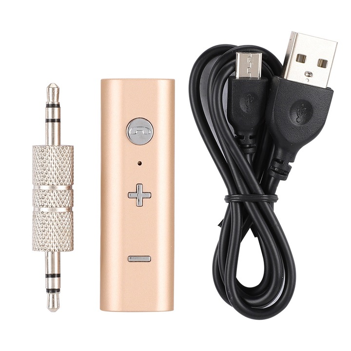 Hordozható vezeték nélküli audio vevő, Mmgoqqt, rose gold, 52.5x16.5x12mm, 6-8 óra akkumulátor üzemidő