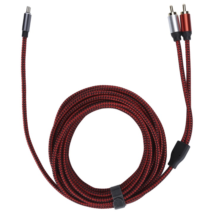 Cablu audio tip C, Enforose, Maro, 5m