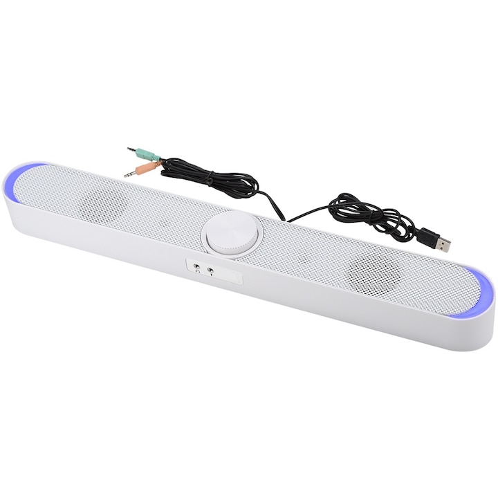 Boxa multimedia SADA V-198, alb, 3W, 2.0, design unghi 15 grade, conectare Bluetooth