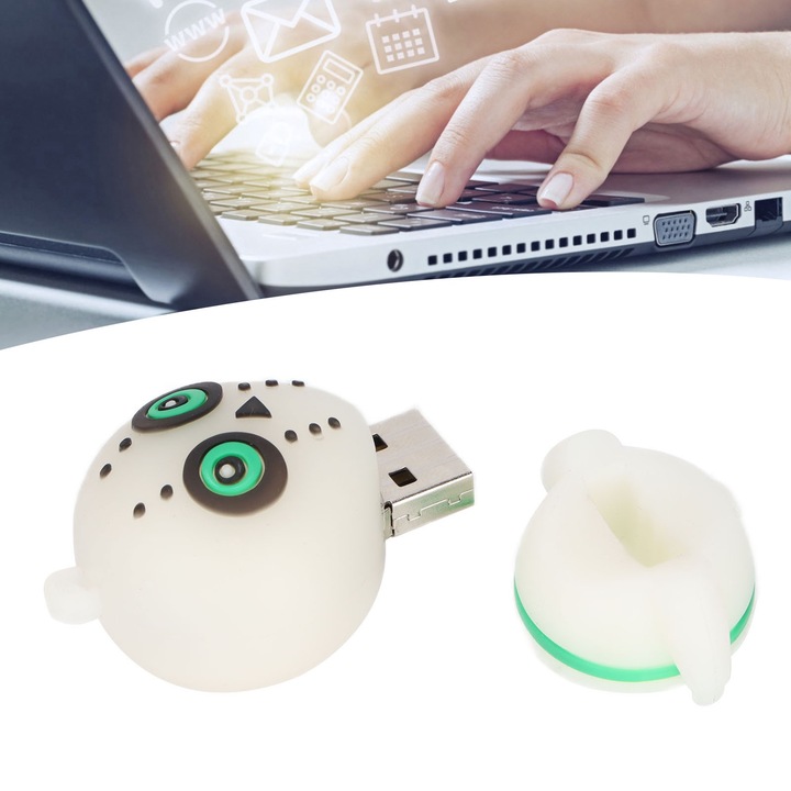 USB памет, longziming, 128GB, бяла, водоустойчива